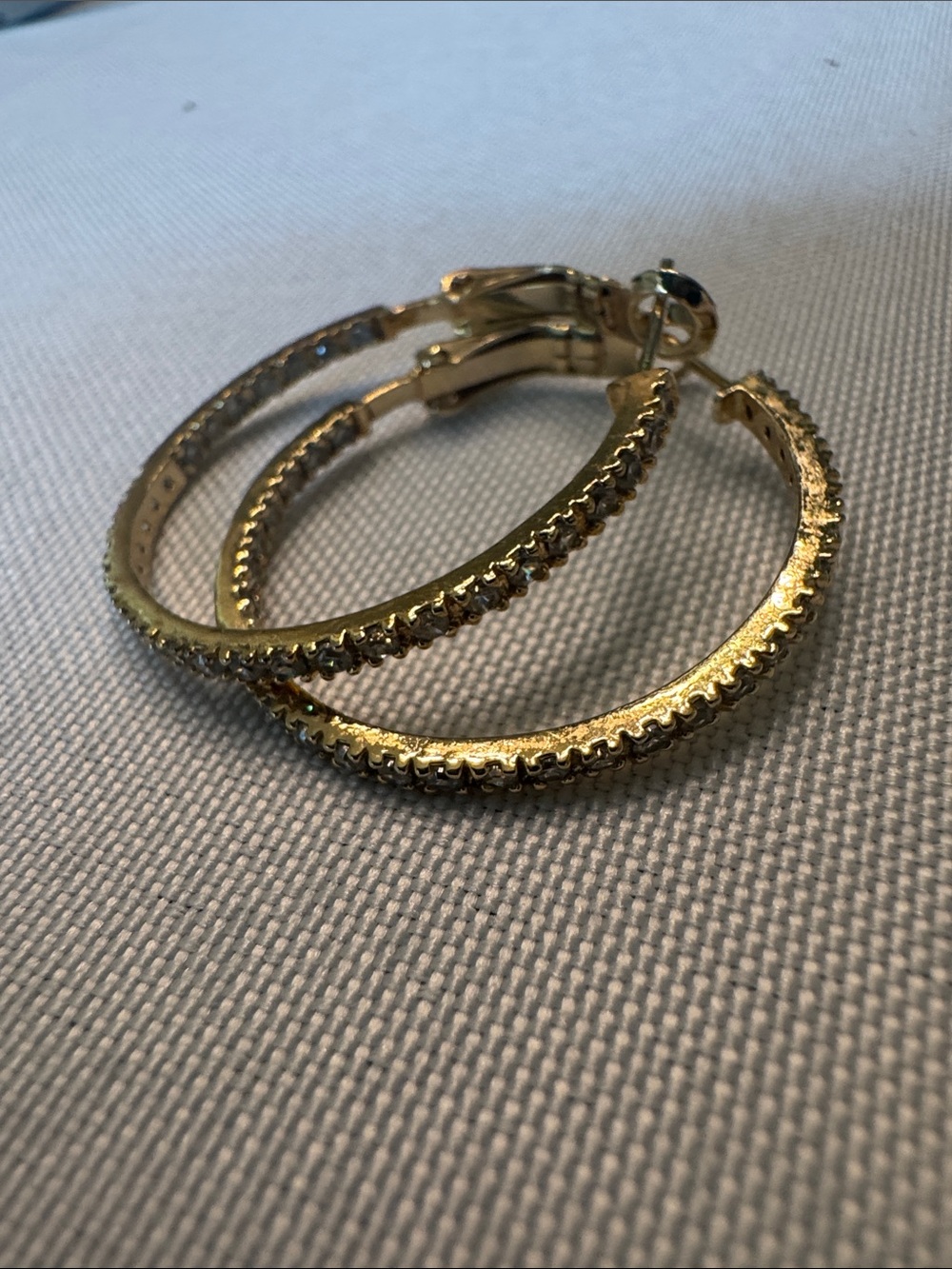 Gold-Tone Textured Hoop Earrings - Women Jewelry